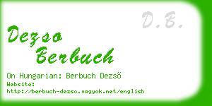 dezso berbuch business card