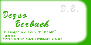 dezso berbuch business card